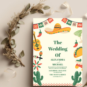 Invitation Mariage mexicain Fiesta Papel Picado