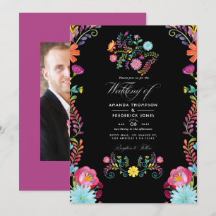 Invitation Mariage Mexicain Floral Aquarelle Photo