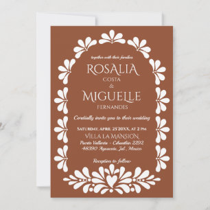 Invitation Mariage mexicain Talavera en terre cuite