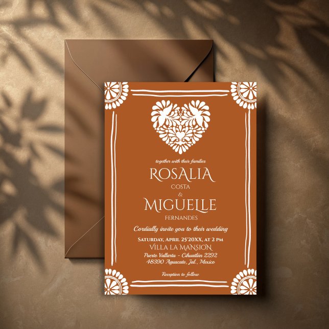 Invitation Mariage mexicain Talavera en terre cuite (Talavera terracotta Mexican wedding Invitation cards with rsvp template instant download)