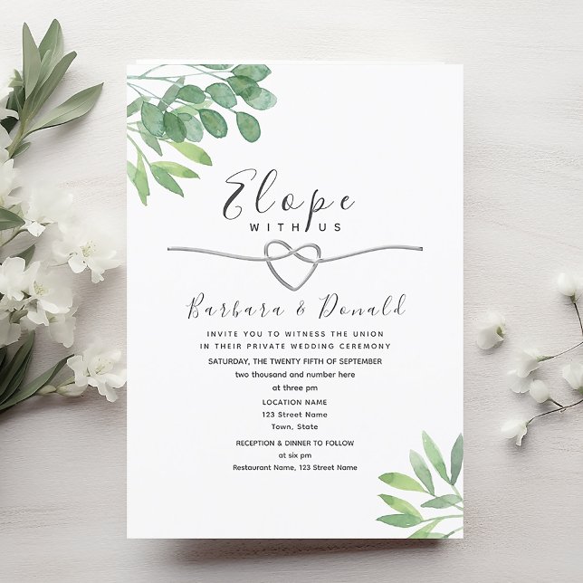 Invitation Mariage micro vert Sage (Créateur téléchargé)