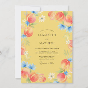 Invitation Mariage Miel Abricot Fruit Eucalyptus