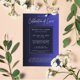 Invitation Mariage minimal bleu nuit