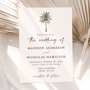 Invitation Mariage minimal de palmiers