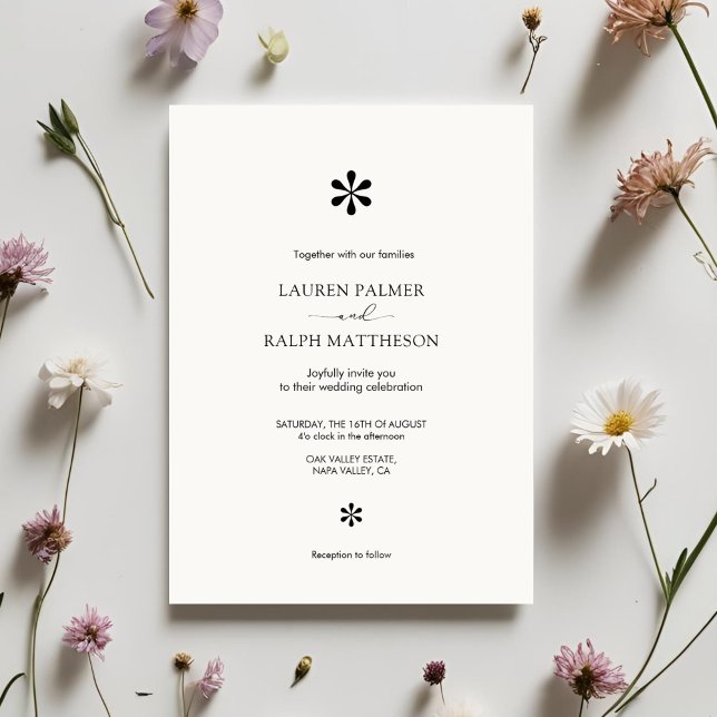 Invitation Mariage minimal noir et blanc chic (Créateur téléchargé)