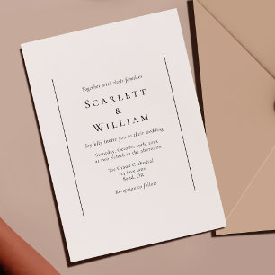 Invitation Mariage minimal traditionnel simple