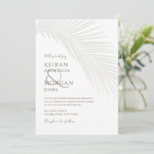 Invitation Mariage minimal Tropical Palm Leaf Boho Beach