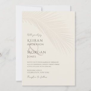 Invitation Mariage minimal Tropical Palm Leaf Boho Beach