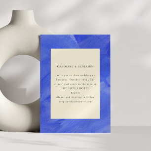 Invitation Mariage Minimaliste Aquarelle Bleu Aquamarine