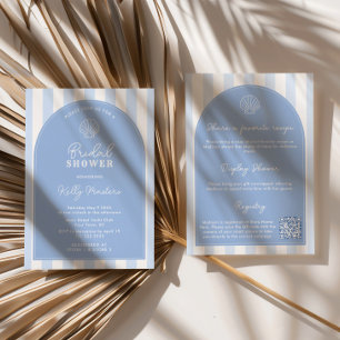 Invitation Mariage Minimaliste Arc Bleu et Blanc Shower de Ma