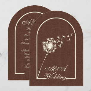 Invitation Mariage Minimaliste Arc Brun Foncé et Ivoire