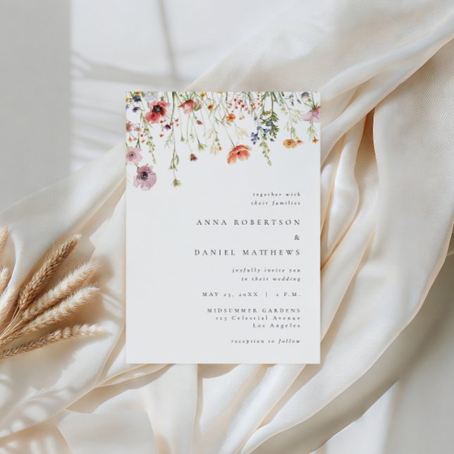 Invitation Mariage Minimaliste aux Fleurs Sauvages (Créateur téléchargé)