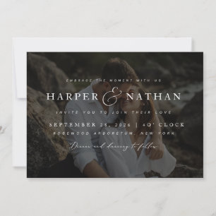 Invitation Mariage minimaliste avec code QR et superposition 