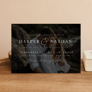 Invitation Mariage minimaliste avec code QR et superposition
