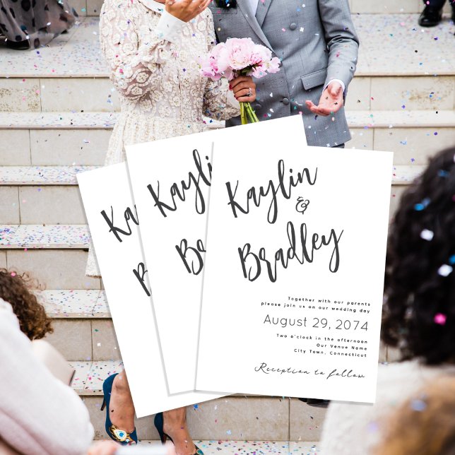 Invitation Mariage minimaliste avec les parents (Créateur téléchargé)