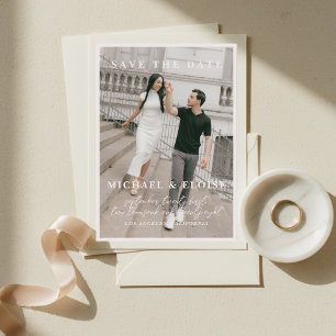 Invitation Mariage minimaliste avec photo et date à retenir s