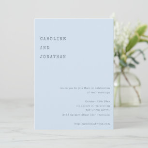 Invitation Mariage minimaliste avec police de machine à écrir