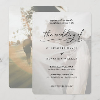 Invitation Mariage minimaliste avec superposition de photo en
