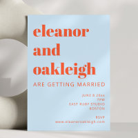 Mariage Minimaliste avec Typographie Gras Bleu Ora
