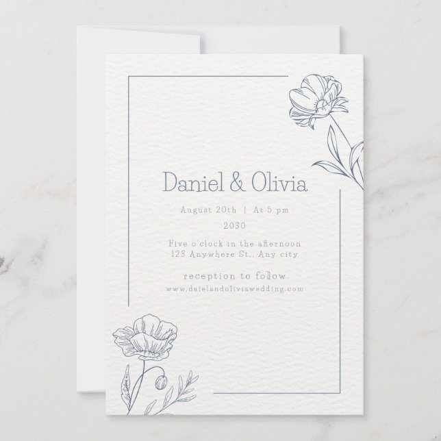 Invitation Mariage minimaliste beige (Devant)