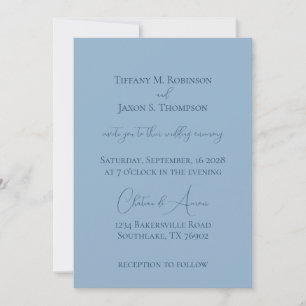 Invitation Mariage minimaliste bleu poudre