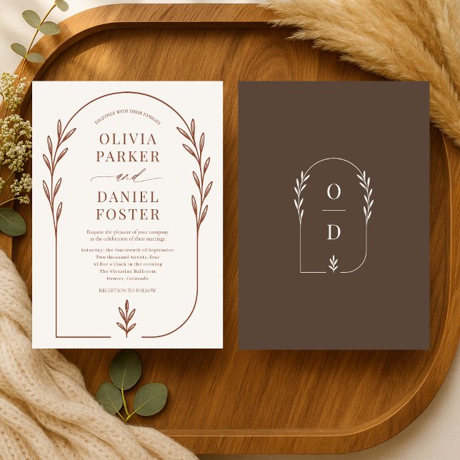 Invitation Mariage Minimaliste Bohème à l'Arche (Créateur téléchargé)