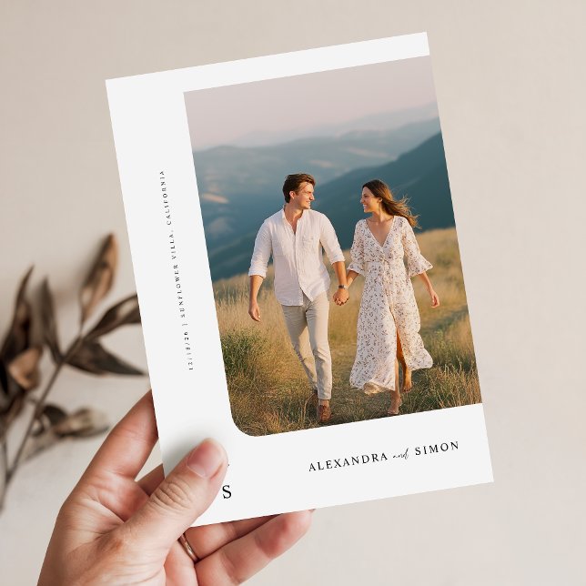 Invitation Mariage Minimaliste Bohème Rustique (Créateur téléchargé)