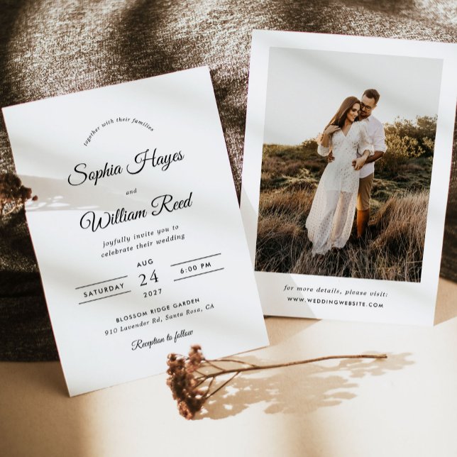 Invitation Mariage minimaliste Boho (Créateur téléchargé)