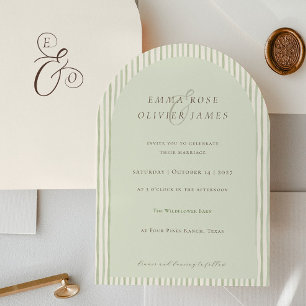 Invitation Mariage Minimaliste Boho Vert Sauge