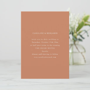 Invitation Mariage Minimaliste Classique Formel Cuivre Marron