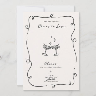 Invitation Mariage Minimaliste Cocktail Fantaisiste 