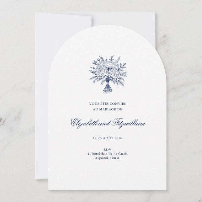 Invitation Mariage minimaliste de bouquet nuptial (Devant)