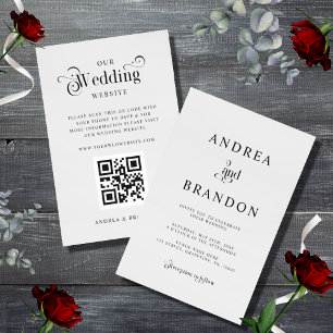 Invitation Mariage minimaliste de code QR gris argent tout en
