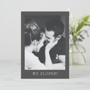 Invitation Mariage minimaliste de la fête d'Elopement photo e