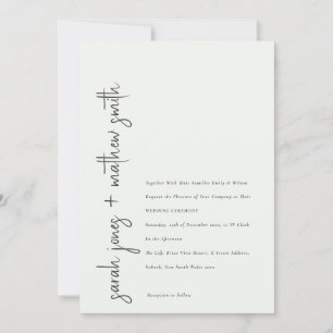 Invitation Mariage minimaliste de typographie noir et blanc