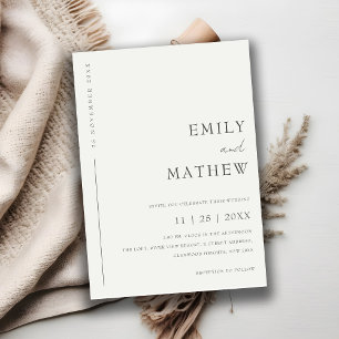Invitation Mariage minimaliste de typographie noir et blanc m