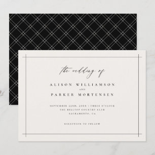 Invitation Mariage minimaliste de typographie noir et ivoire