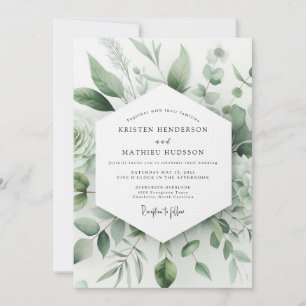 Invitation Mariage Minimaliste de Verdure Sauge