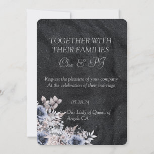 Invitation Mariage minimaliste d'hiver noir