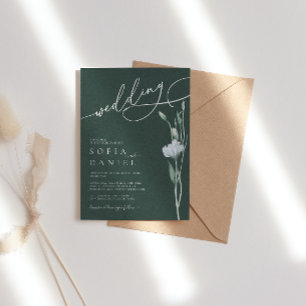 Invitation Mariage minimaliste d'hiver Sage Green