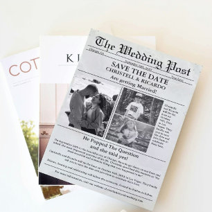 Invitation Mariage minimaliste du journal script enregistrer