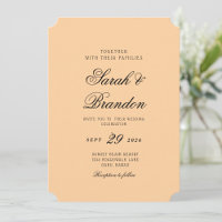 Mariage Minimaliste Écriture Couleur Unie Chaude