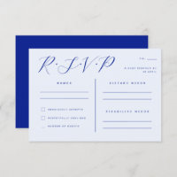 Mariage minimaliste Élégant bleu électrique RSVP