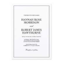 Mariage minimaliste élégant noir et blanc classiqu