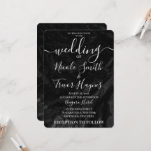 Mariage minimaliste en marbre gris noir personnali