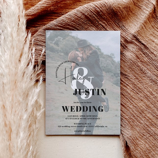 Invitation Mariage minimaliste en noir blanc (Créateur téléchargé)