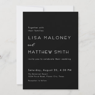 Invitation Mariage Minimaliste en Smoking