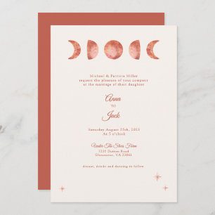 Invitation Mariage minimaliste en terre cuite de la lune de B