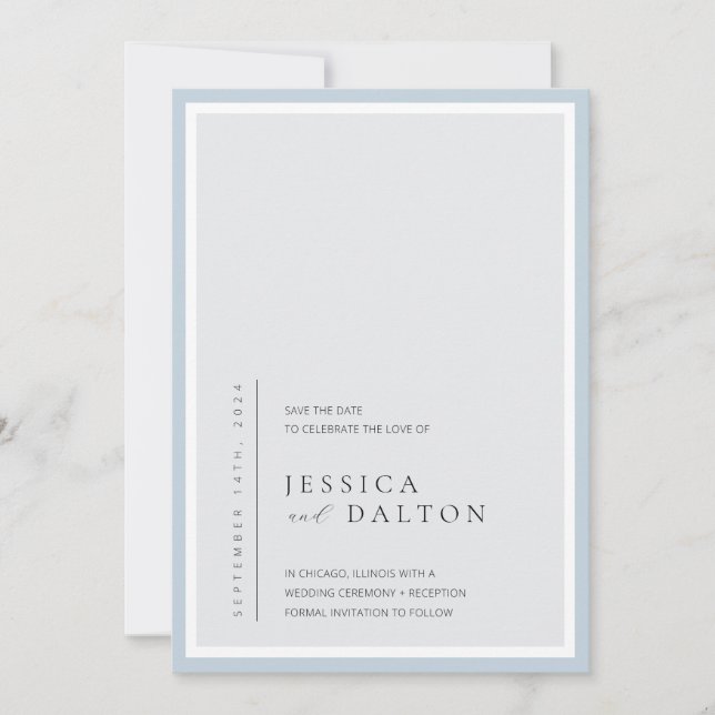Invitation Mariage minimaliste Enregistrer la date (Devant)