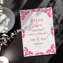 Mariage minimaliste floral rose Talavera mexicain